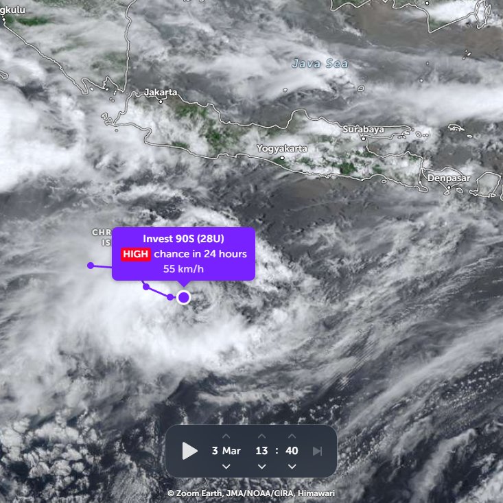 Setelah beberapa hari akhirnya bibit siklon di Selatan Jawa BERPOTENSI MENGUAT DALAM 24 JAM KE DEPAN.

PERINGATAN DINI !
Waktunya masyarakat menyiapkan mitigasi untuk antisipasi bencana hidrometeorologi seperti banjir, tanah longsor, angin kencang, gelombang tinggi dan cuaca