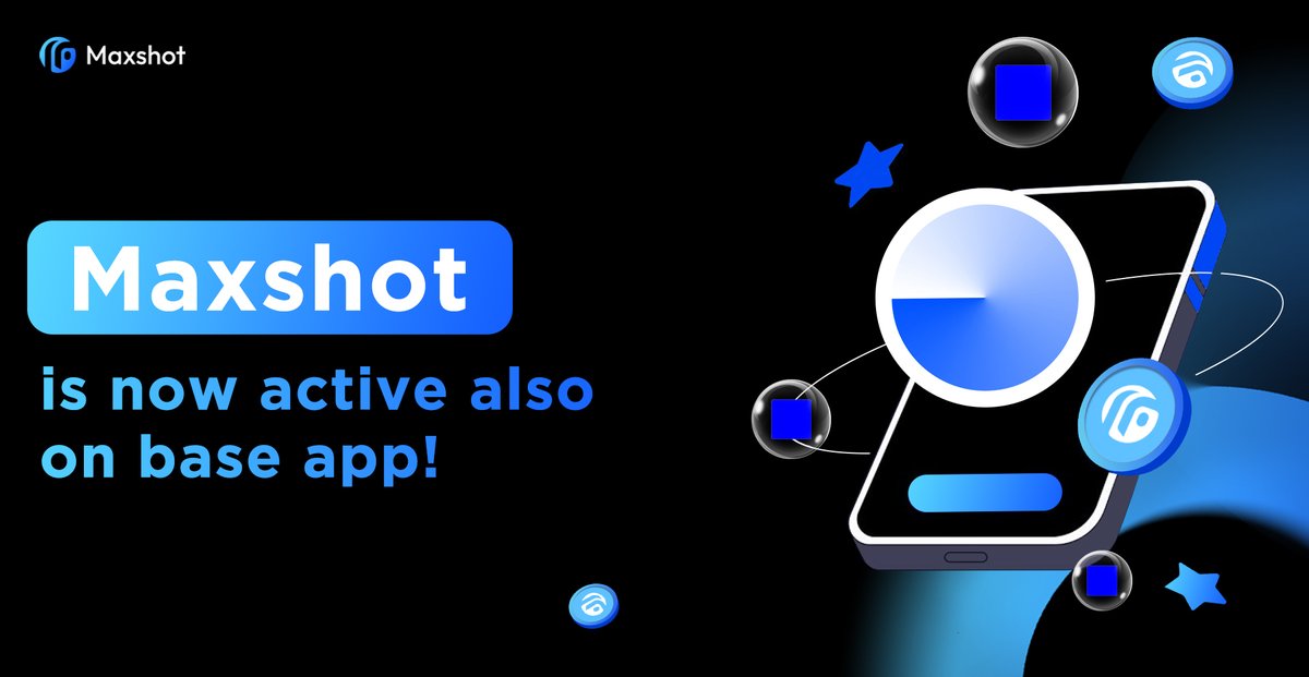 MaxshotAI's tweet photo. 🟦 Maxshot is joining the AI rush on @Base and is now live as a Miniapp on @baseapp!

And that’s not all: we’ll also be posting natively at maxshotai.base.eth!

👉 To the Base fam: Open the Base App, search “Maxshot”, and access our AI Vaults straight from our miniapp today! https://t.co/ketV9o5mfJ