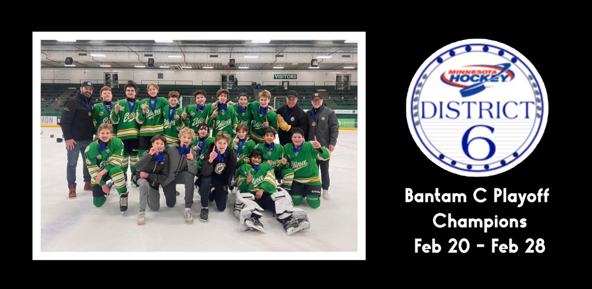 edinahockey's tweet photo. Congrats to Bantam C White! They are District 6 Playoff CHAMPIONS!! 🏆🎉

Way to go, team! 💚💛 https://t.co/NTModqZ89v