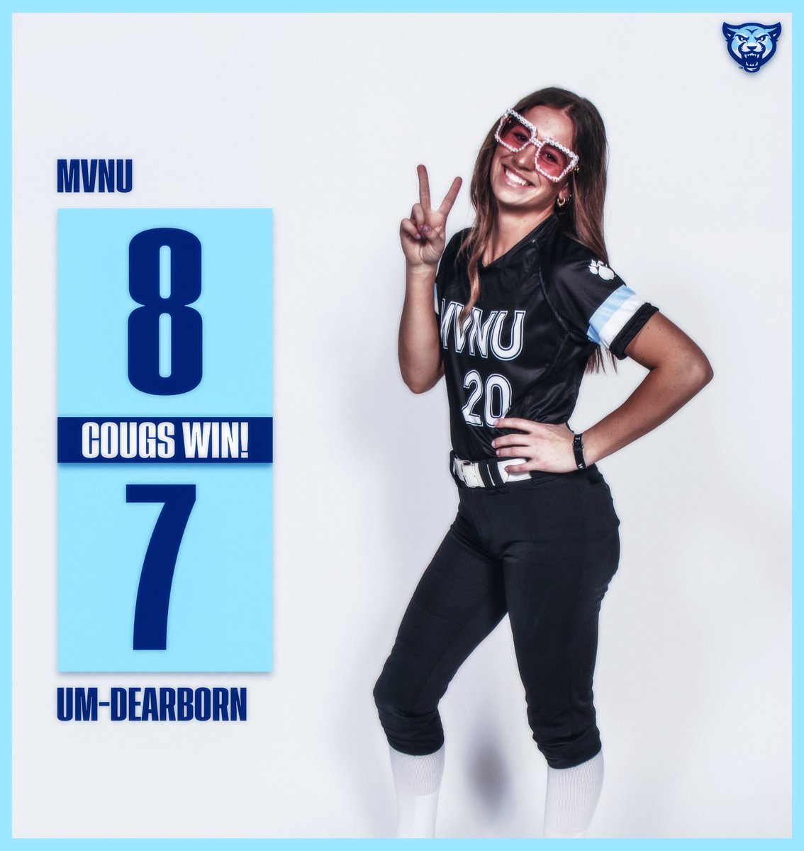MVNU_Cougars's tweet photo. COUGS WIN! @MVNUsoftball moves to 2-0 to start the season after a thrilling 8-7 victory over UM-Dearborn! https://t.co/hXKnKoXjQV