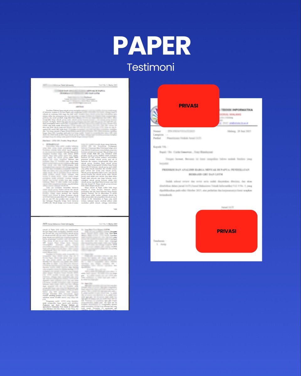 jokipostercepat's tweet photo. joki skripsi (bisa per bab), paper, tugas kuliah IT, poster fast joki tugas it
boleh depo dlu
konsult dlu kirim requirement lengkap dan deadline
https://t.co/STpJHFCBII

#jokiskripsi
#jokipaper
#jokiskripsiIT
#jokimachinelearning
#jokidata
#jokiNLP
#skripsiNLP https://t.co/o09R5Qi3YA