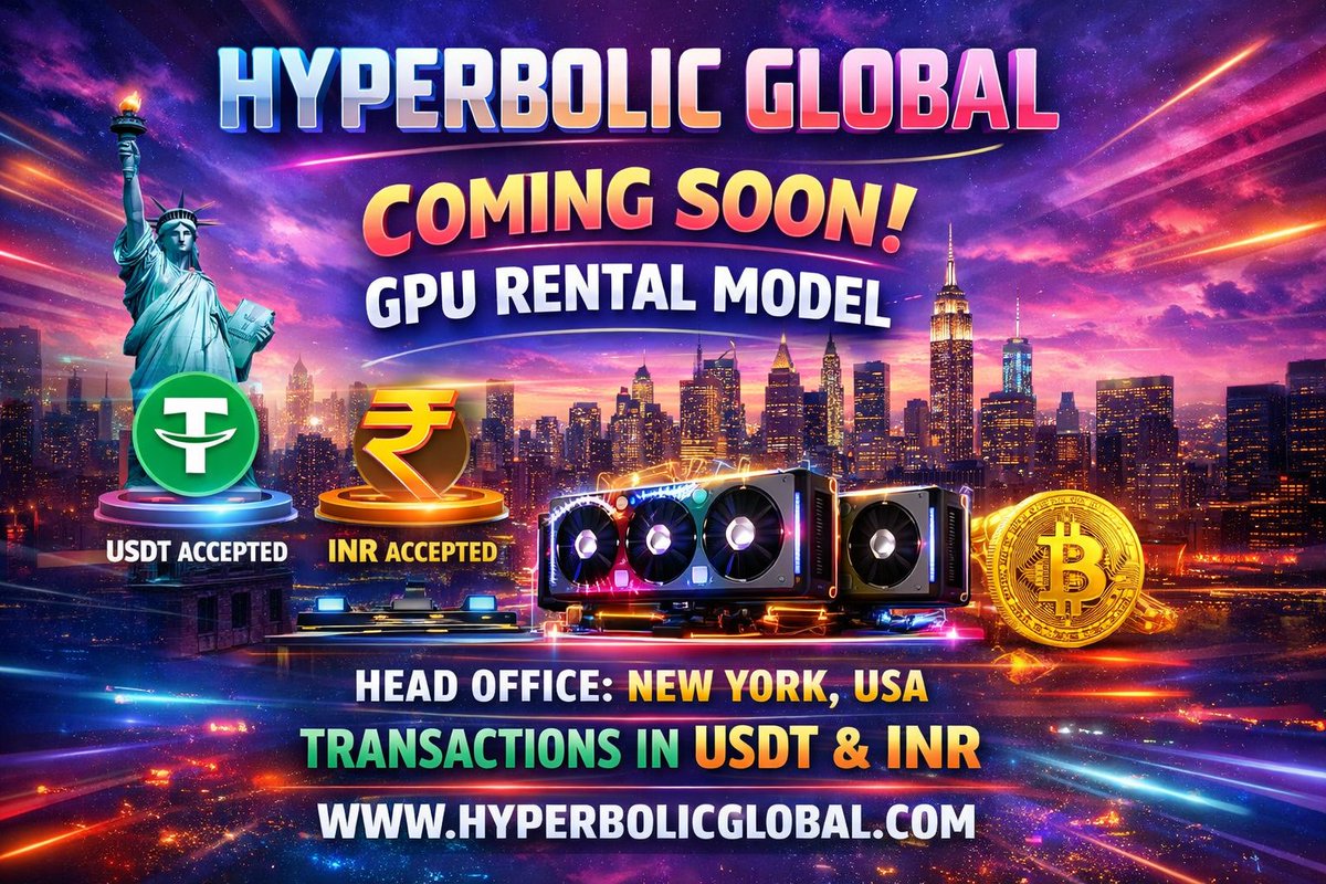 HyperbolicCoin's tweet photo. Ready to Build Your Network with Technology
Welcome to HYPERBOLIC GLOBAL
A Powerful GPU Rental Based Network Marketing Platform
✔ Future-Focused Concept
✔ Global Expansion Plan
✔ Leadership Opportunity
✔ Smart Income Model
#HyperbolicGlobal #OnlineEarning #BusinessOpportunity https://t.co/tzfyCxsmhc