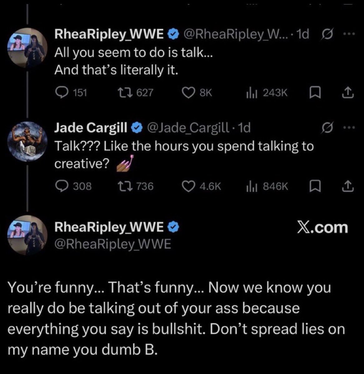 Did Jade not go off the rails first, bringing in creative?