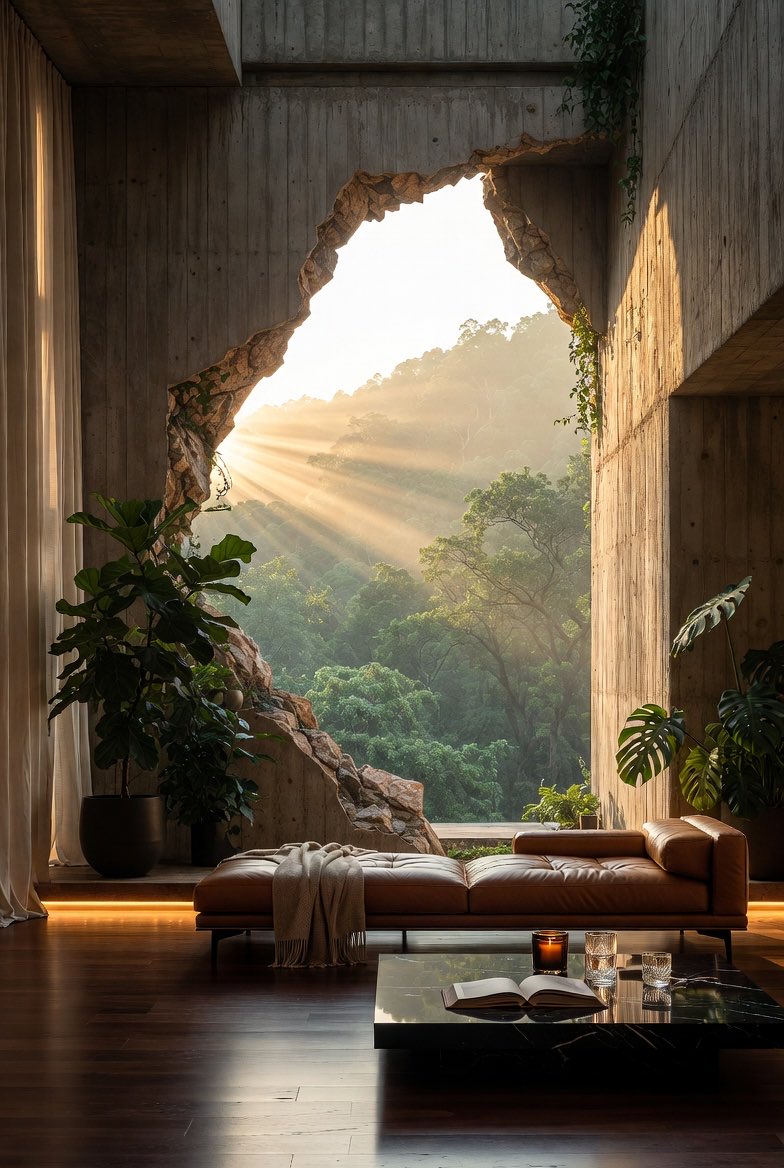 decordreamr's tweet photo. @RaminNasibov Peak introspective luxury! That raw concrete + nature frame is unreal. https://t.co/dzRf68BuaP