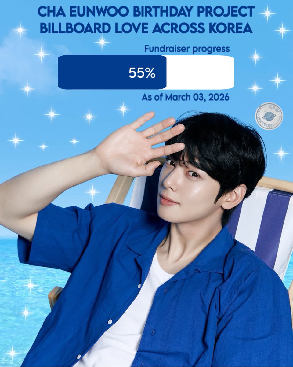🚨 55% COMPLETE! 🚨
Our “Billboard Love Across Korea” fundraiser is halfway there!   We’ve reached 55% of our fundraising goal 

Thank you to everyone who has contributed so far,  your love and support truly mean everything.

The fundraiser will close on March 10, so let’s keep