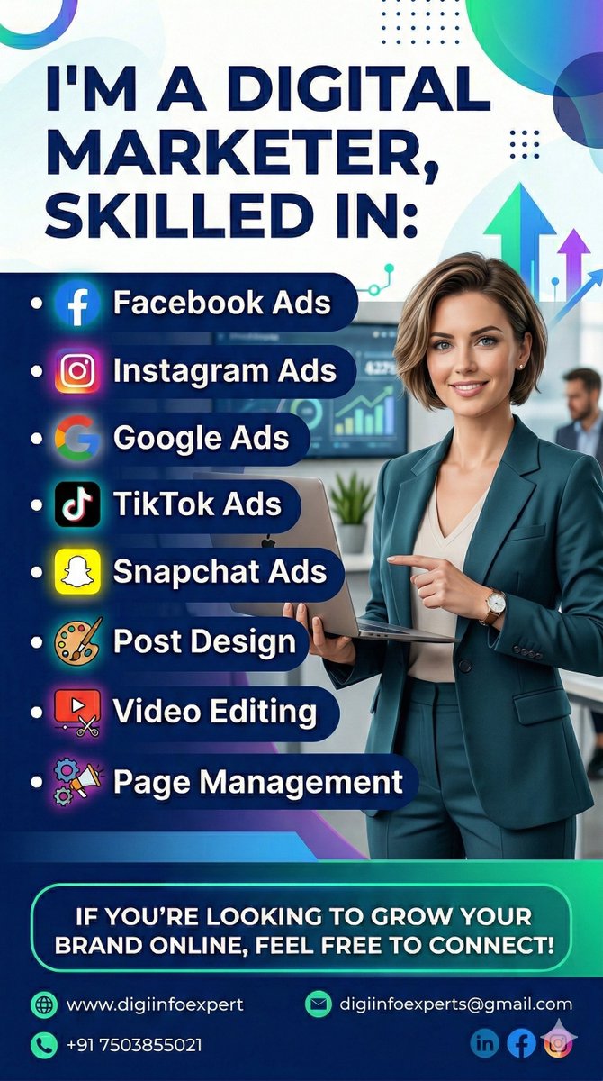 digiinfoexpert's tweet photo. Stop Guessing. Start Growing. 🚀
Are you tired of spending money on marketing without seeing a real return?

Connect with us today:🌐 Website: www.digiinfoexpert 📧 Email: digiinfoexperts@gmail.com 📞 WhatsApp/Call: +91 7503855021
#DigitalMarketing #GrowthHacking #SocialMediaAds https://t.co/VWsRq8Lcgg