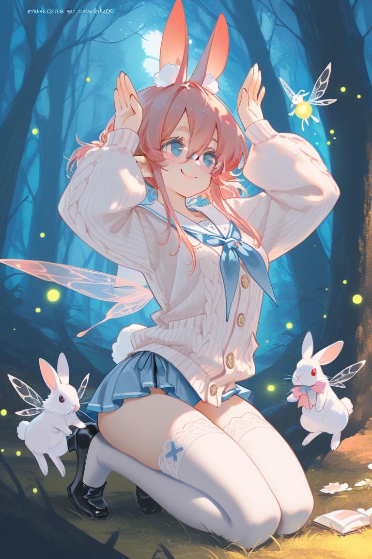 AIアニマル大集合 #AIart #AIイラスト 本日のテーマ「うさぎ」妖精兎