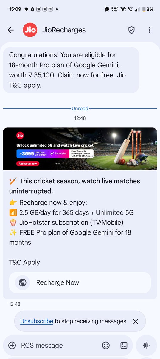 technoer's tweet photo. @JioCare @jagograhakjago @consumerforum_ @TRAI @PMOIndia @JM_Scindia @TELECOMDEP85001 #india #falsemarketing #JioHotstar #jio #Telecom I request you to please help me as Jio customer care is giving  computer generated reply &amp; not resolving issue. Even in their sms they do false marketing. https://t.co/TM8n00A3Yi