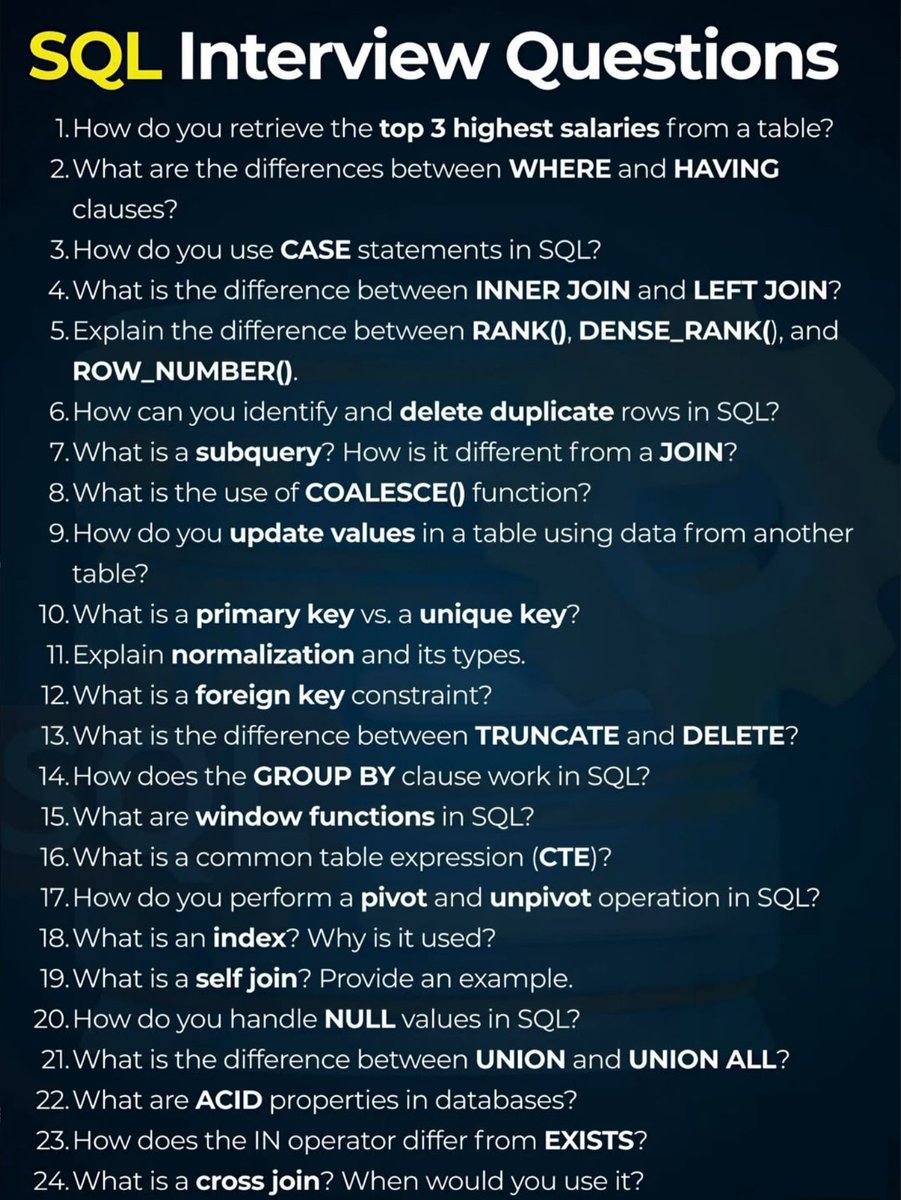 SQL Interview Questions to Test Your Readiness Before your next data ...