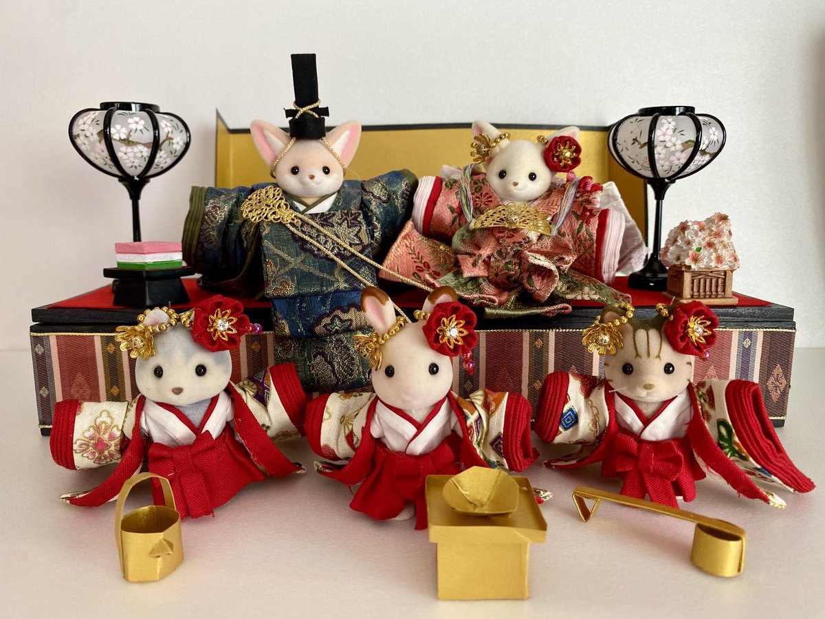 今日は楽しいひな祭り〜🎎🌸 #シルバニアファミリー #ひなまつり