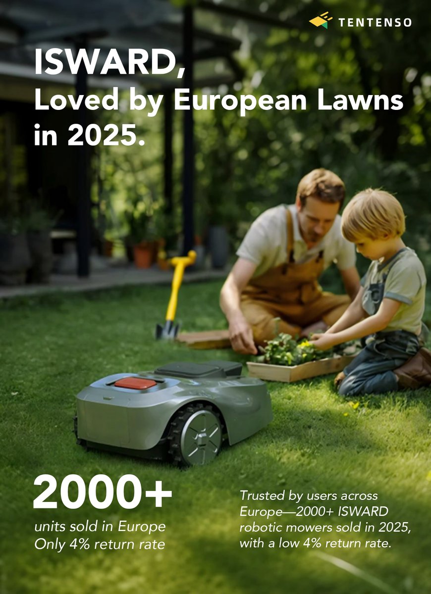 Peter_Ajs's tweet photo. TENTENSO ISWARD Robotic Mowers 

✅ Perfect for backyards, large estates, public greens &amp; commercial turf
✅ Smart navigation, no boundary wires needed

From home gardens to large-scale landscapes — effortlessly maintained.

Inquire for OEM opportunities!

#RoboticMower https://t.co/wZW0jULNHB