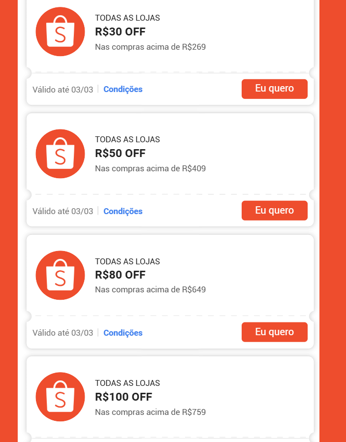 shrekbooksbr's tweet photo. 🚨 COMEÇOU O 3.3 NA SHOPEE
✨ NOVOS CUPOM #shopee33
➡️ R$ 30 OFF acima de R$ 269
➡️ R$ 50 OFF acima de R$ 409
➡️ R$ 80 OFF acima de R$ 649
➡️ R$ 100 OFF acima de R$ 759
🔗 RESGATE AQUI: https://t.co/VOf7jvGw6d https://t.co/ASIBjvOgmu