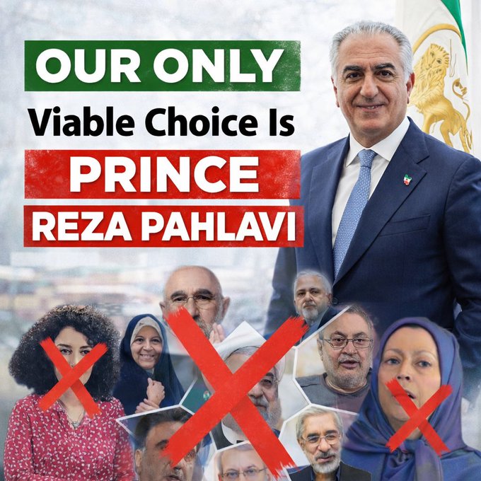 No reforms. 
No MEK terrorists.  
One voice, one choice: Prince Reza Pahlavi.
<a href="/FoxNews/">Fox News</a> <a href="/RapidResponse47/">Rapid Response 47</a> <a href="/CNN/">CNN</a> <a href="/AP/">The Associated Press</a> <a href="/POTUS/">President Donald J. Trump</a> <a href="/netanyahu/">Benjamin Netanyahu - בנימין נתניהו</a> <a href="/marklevinshow/">Mark R. Levin</a> <a href="/LindseyGrahamSC/">Lindsey Graham</a> <a href="/SecWar/">Secretary of War Pete Hegseth</a> <a href="/SecRubio/">Secretary Marco Rubio</a> <a href="/seanhannity/">Sean Hannity 🇺🇸</a> <a href="/VP/">Vice President JD Vance</a> <a href="/CENTCOM/">U.S. Central Command</a>
#RezaPahlaviForIran #KingRezaPahlavi  #IranRevolution2026