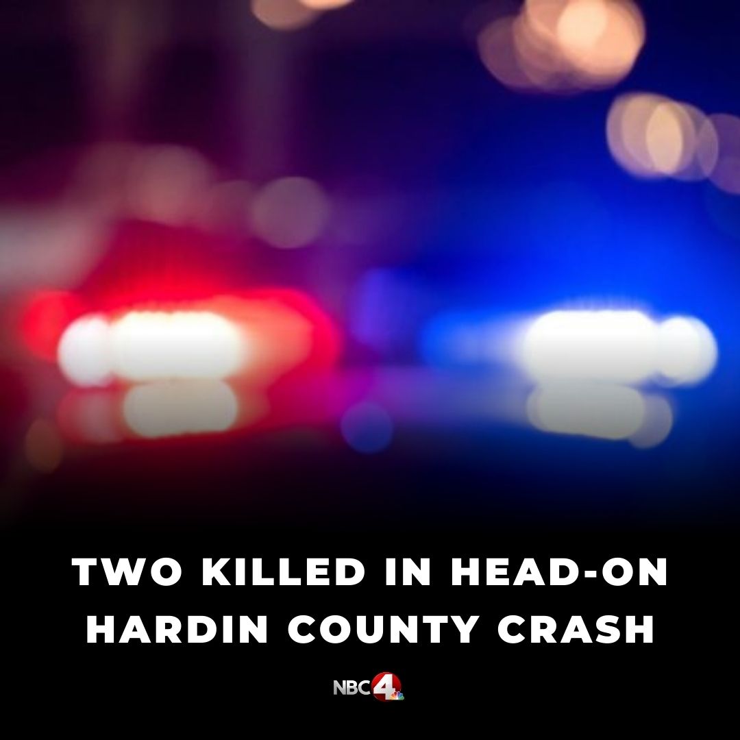 nbc4i's tweet photo. Two people are dead after a head-on crash in Hardin County on Monday afternoon. https://t.co/ZkCAQ7wYDB https://t.co/yEc2c9EvAS
