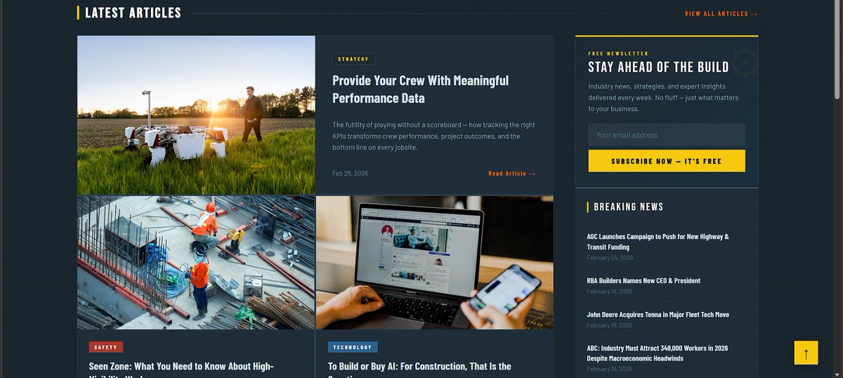 auradeveloper11's tweet photo. @CBOMagazine Redesigned a construction blog homepage to strengthen clarity, authority, and user experience β transforming it into a structured, conversion-ready platfom
#ConstructionCompany #GeneralContractor #PropertyDeveloper #RealEstateDeveloper #EngineeringFirm #architecture https://t.co/bjIWLT32Eb