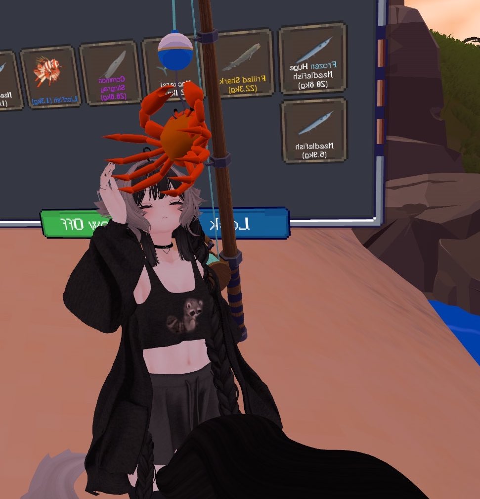 昨日は尻尾が寝違えちゃってて、ずっと立派な位置から出ちゃってた
 #vrchat