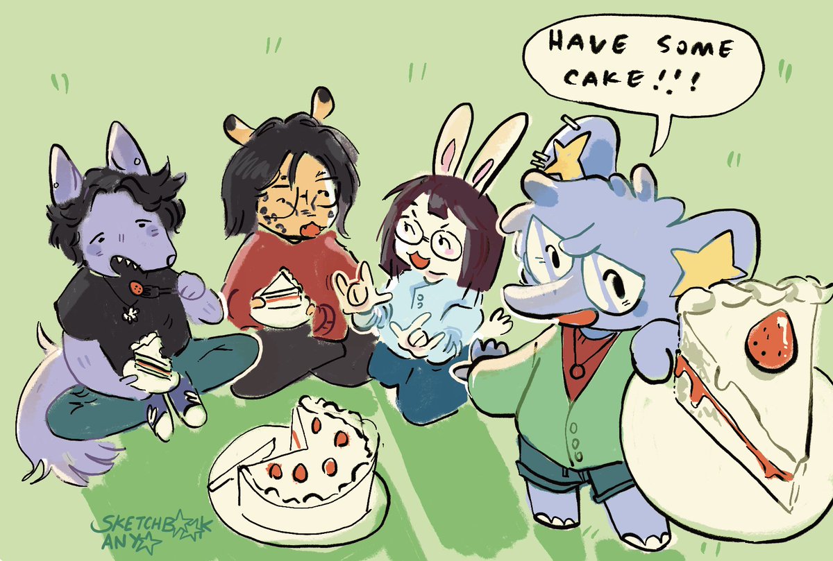 sketchbookanyo's tweet photo. me and my friends on my birthday!!! (*^-^)／＼(*^-^*)／＼(^-^*) https://t.co/Znte50DoEC