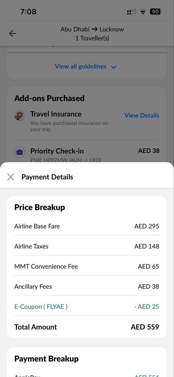KrishSuryakant's tweet photo. @MoCA_GoI Hi sir
If there was full refund then what about the below email. And I have paid AED 559 and @IndiGo6E and @makemytrip is only considering AED 468 (Deduction 295 and they will refund AED 173)
if so, either I want full refund AED 559.
I have sent msg to them as DM with all info. https://t.co/EhRc13soEl