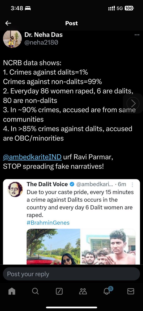 synyl2828's tweet photo. @NkNandanLive Dalit s r playing victim card.   They r the oppressor… putting fake cases on innocent Brahmins n GC….   Eating away nations health https://t.co/dNAb8we8Xh