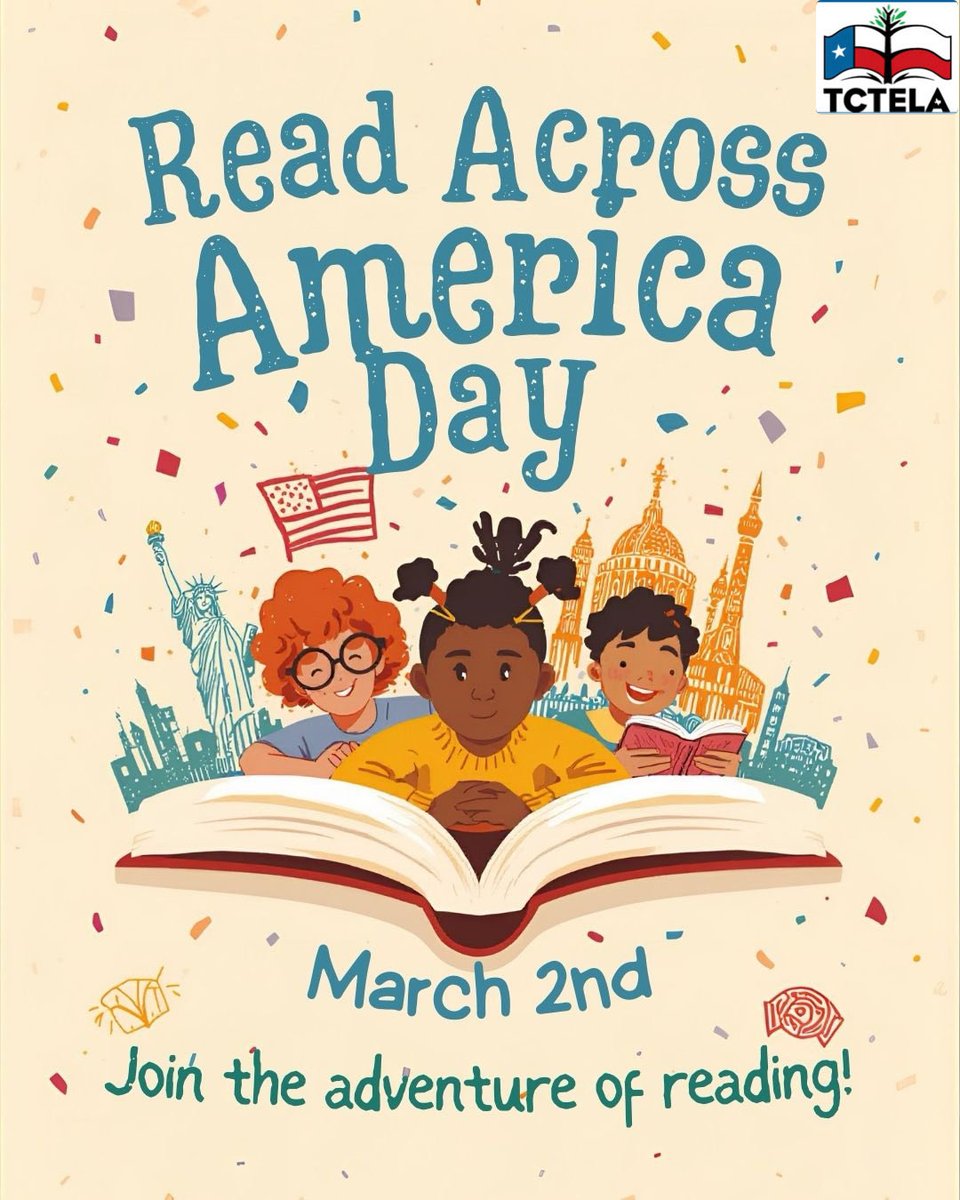 TCTELA's tweet image. TCTELA celebrates Read Across America Day! Let’s celebrate the privilege of being able to read and enjoy books by: heading to the library or couch with your favorite people to reread an old favorite or enjoy a new title. #readacrossamerica #books #tctela