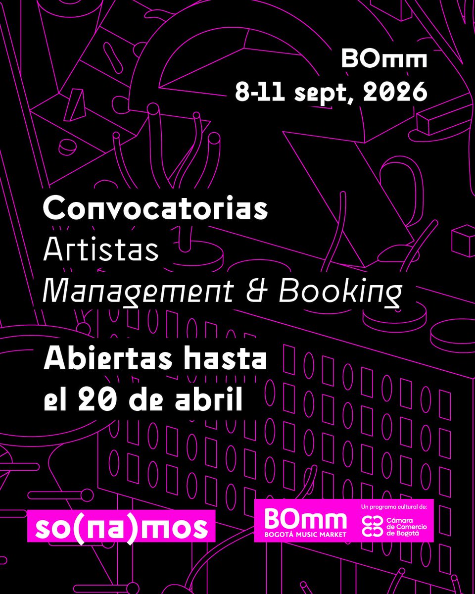 BOmm_Bogota's tweet photo. ESP
Este año, el #BOmm celebra su aniversario 15 con una edición especial y por eso expande sus convocatorias a nivel global. 🌎

👉Todavía tienes tiempo de postularte y ser parte de las Ruedas de negocios, Showcases, Conferencia y mucho más.

Inscríbete en el enlace de nuestra biografía 🔗

ENG
As #BOmm turns 15 this year, we’re celebrating by expanding our open calls worldwide. 🌎

👉 There’s still time to apply and be part of the Business Rounds, Showcases, Conference and more.

Apply now through the link in our bio 🔗