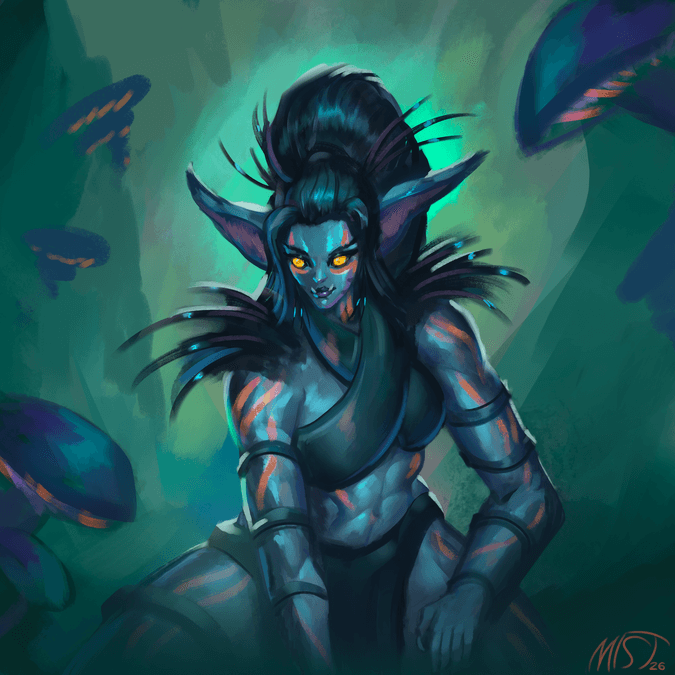 MiffedMist's tweet image. I painted a Haranir!

#warcraft #midnight