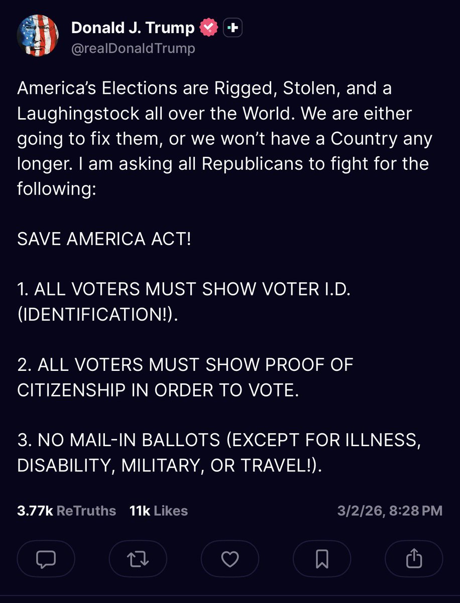 “Rigged” and “stolen” repeated without evidence for four years is what actually manufactures the cynicism this legislation claims to cure. Not because the words are impolite but because they train millions of Americans to distrust results before the votes are counted… and then
