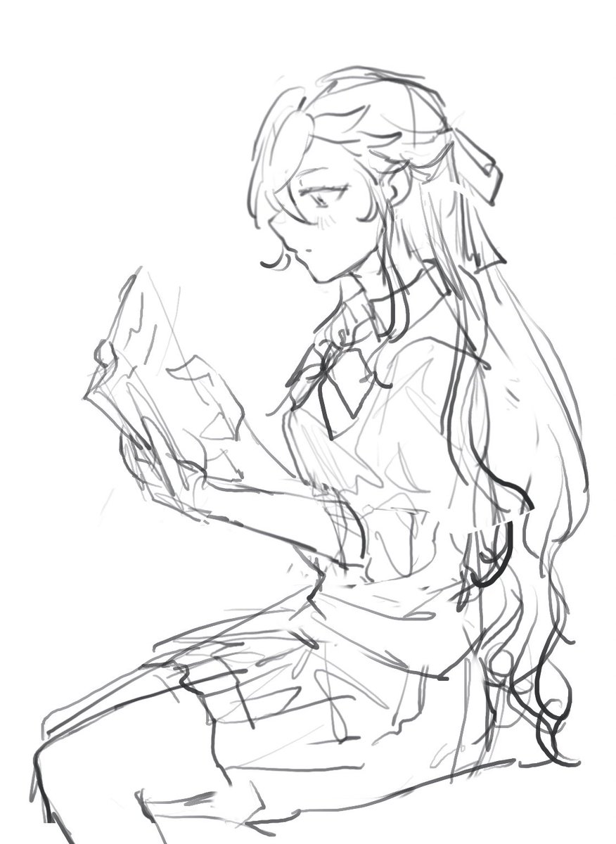 Practicando un poco antes de continuar una ilustración que estoy haciendo con mucho cariño 😸🧡
セシスバ