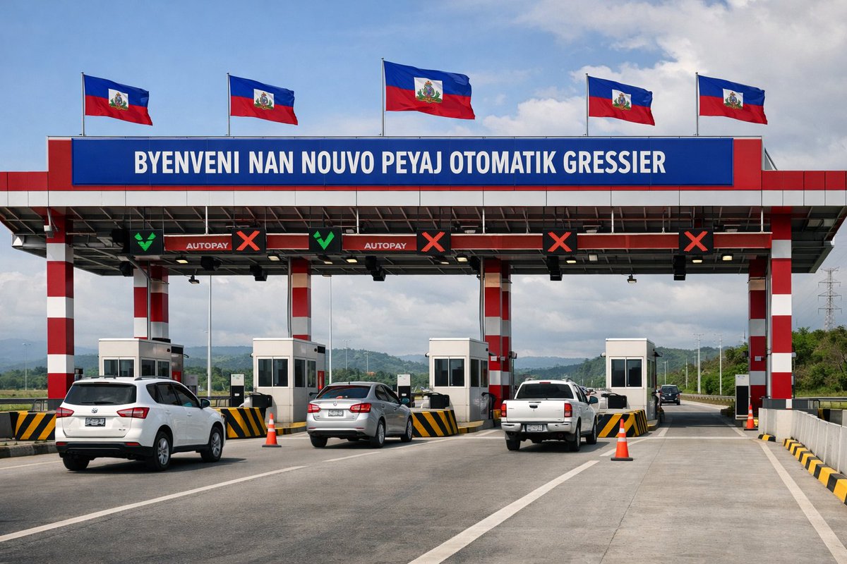 FrantzJean31789's tweet photo. Nouvo peyaj otomatik Gressier a ofri pasaj rapid, sekirite, ak òganizasyon sou yon otowout modèn ak drapo Ayiti k ap flote anlè 🇭🇹
#Gressier #PeyajOtomatik #Ayiti
Abone👍🏻 Like❤️ Pataje🔁 Komante💬 https://t.co/rk3rBnpqur