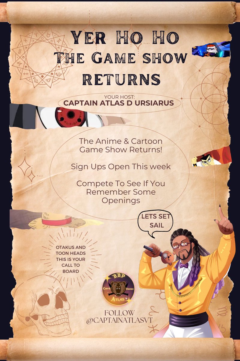 CaptainAtlasVT's tweet photo. The stage is set. Curtains lifted.
It’s a new month… which means Atlas’s Cartoon Game Show is BACK 🎮📺
Sign-ups open this week.
Get excited. Get active. Get loud.
We outside again. 🏴☠️🔥
#BigBearPirates #GameShow #AtlasLive https://t.co/Ztg6ykVR2g