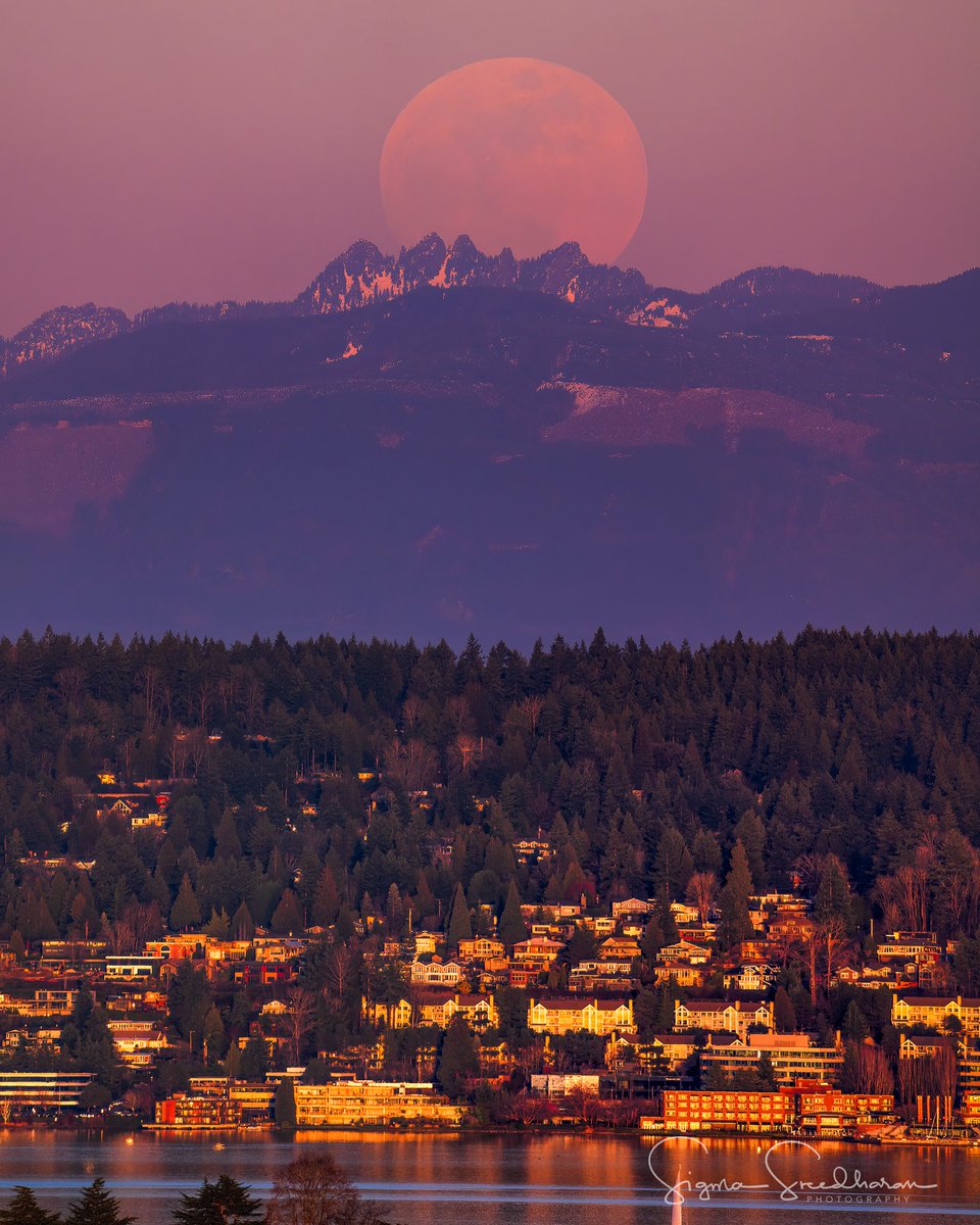 sigmas's tweet photo. Full #Wormmoon rising in #Seattle tonight... https://t.co/ef0JkBvGbt