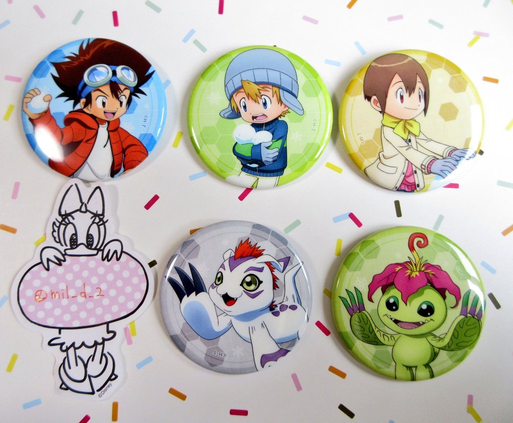 交換】デジモン 缶バッジ キャラバッジコレクション アニメイト 雪遊び