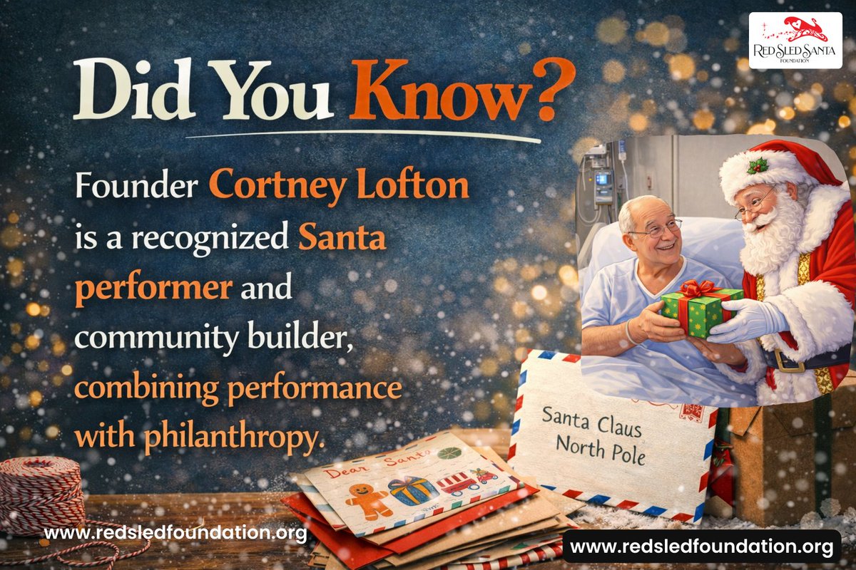 🎅✨ Did You Know?

Founder Cortney Lofton is not only a recognized Santa performer but also a passionate community builder — combining the magic of performance with the heart of philanthropy.
#RedSledFoundation #CortneyLofton #NonprofitLife #CommunityImpact #SpreadJoy