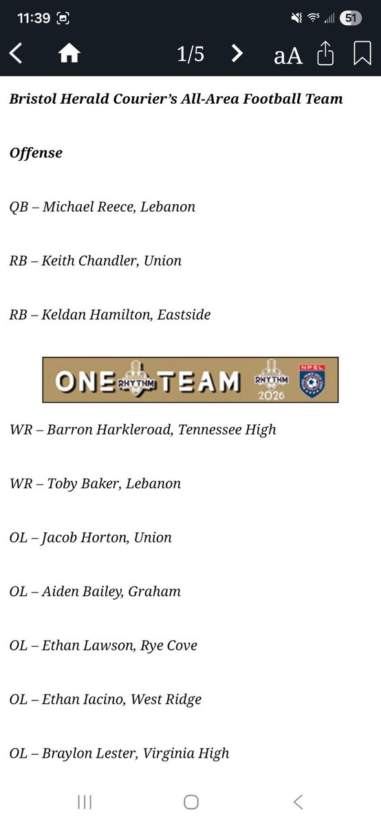 braylon_lester's tweet photo. Thank you @BHCSports for naming me part of the All-Area football team! @Greg_BHCSports @Hayes_BHCSports @CoachPatt11 @JBoLester84 https://t.co/sLoJOaVXvM