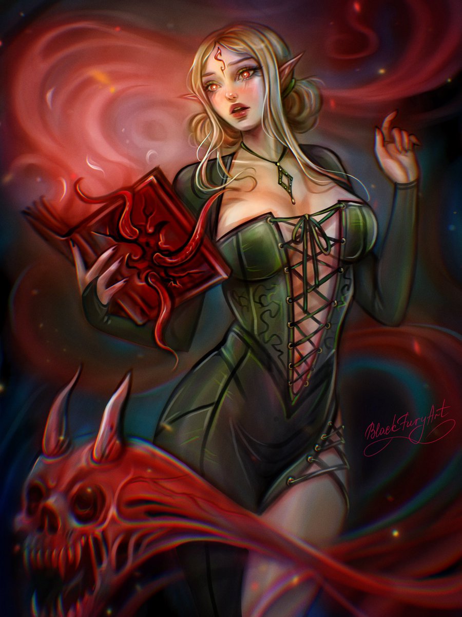 GigagodSesamar's tweet image. Dark Magic by blackfuryart
The spell awakened a darkness she thought she could harness.  Once released, there would be no turning back with high consequences.
#RealmOfSesamar #BlackMagic