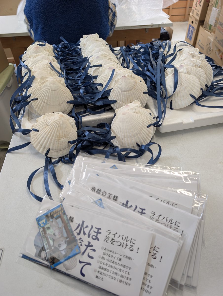 嘘みたいでしょ...
これ今日発送分の...
むつ市ふるさと納税返礼品ホタテ水着なんだぜ（有り難うございます）