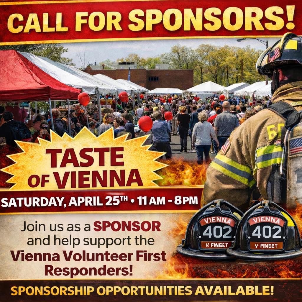 •••CALL FOR SPONSORSHIPS FOR Taste of Vienna - Presented by the Vienna VFD••

There are still a few sponsorship levels open. 

Learn more here: eventeny.com/events/tasteof…