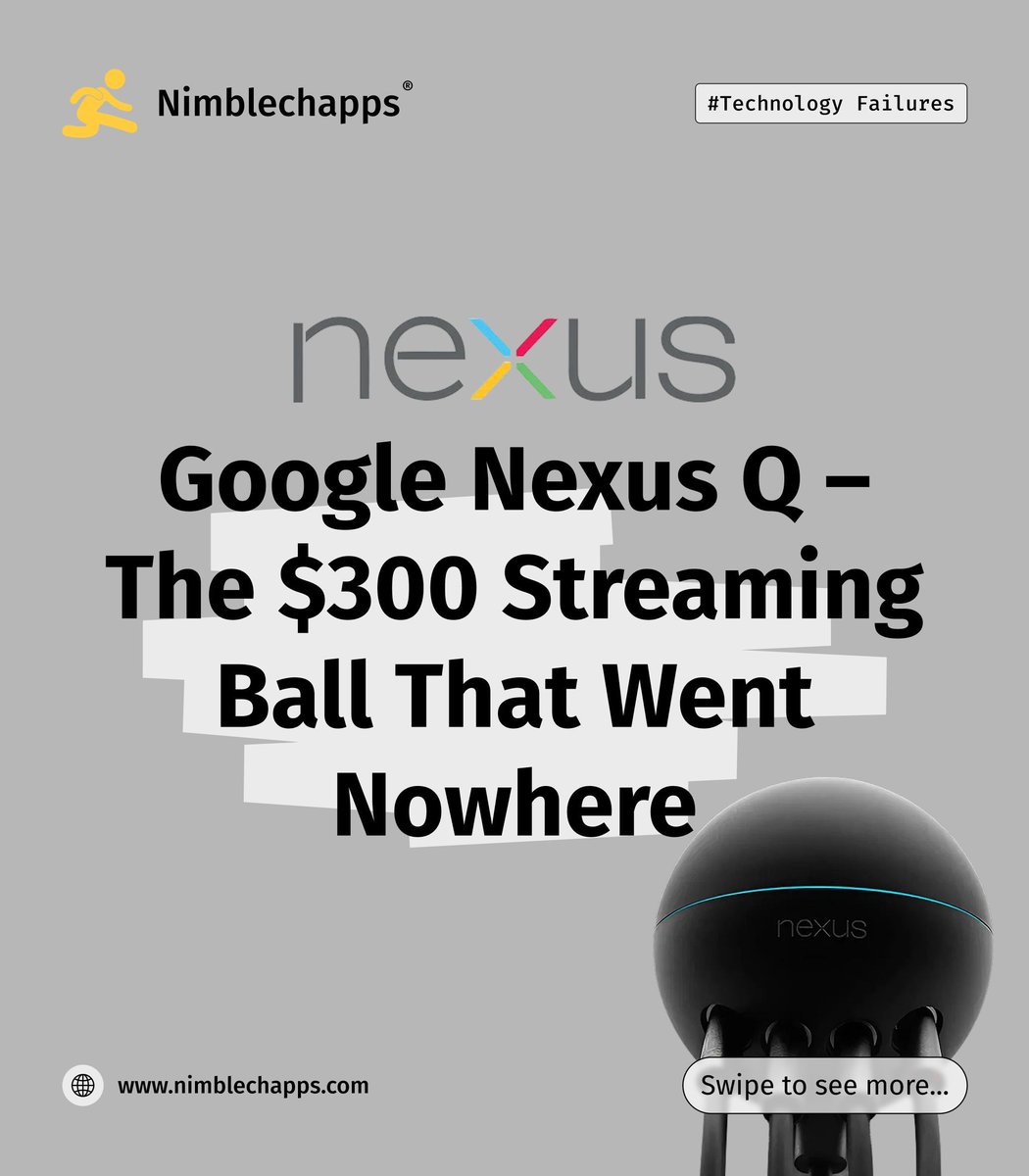 Nimblechapps's tweet photo. 💸 Google Nexus Q - The $300 Streaming Ball That Went Nowhere

Back in the day, Google tried to reinvent home media with Nexus Q. Bold idea… but it didn’t stick.

Even the biggest companies learn from product missteps.

#ProductLessons #Innovation #Nimblechapps #Entrepreneurship https://t.co/yuNd2J505F