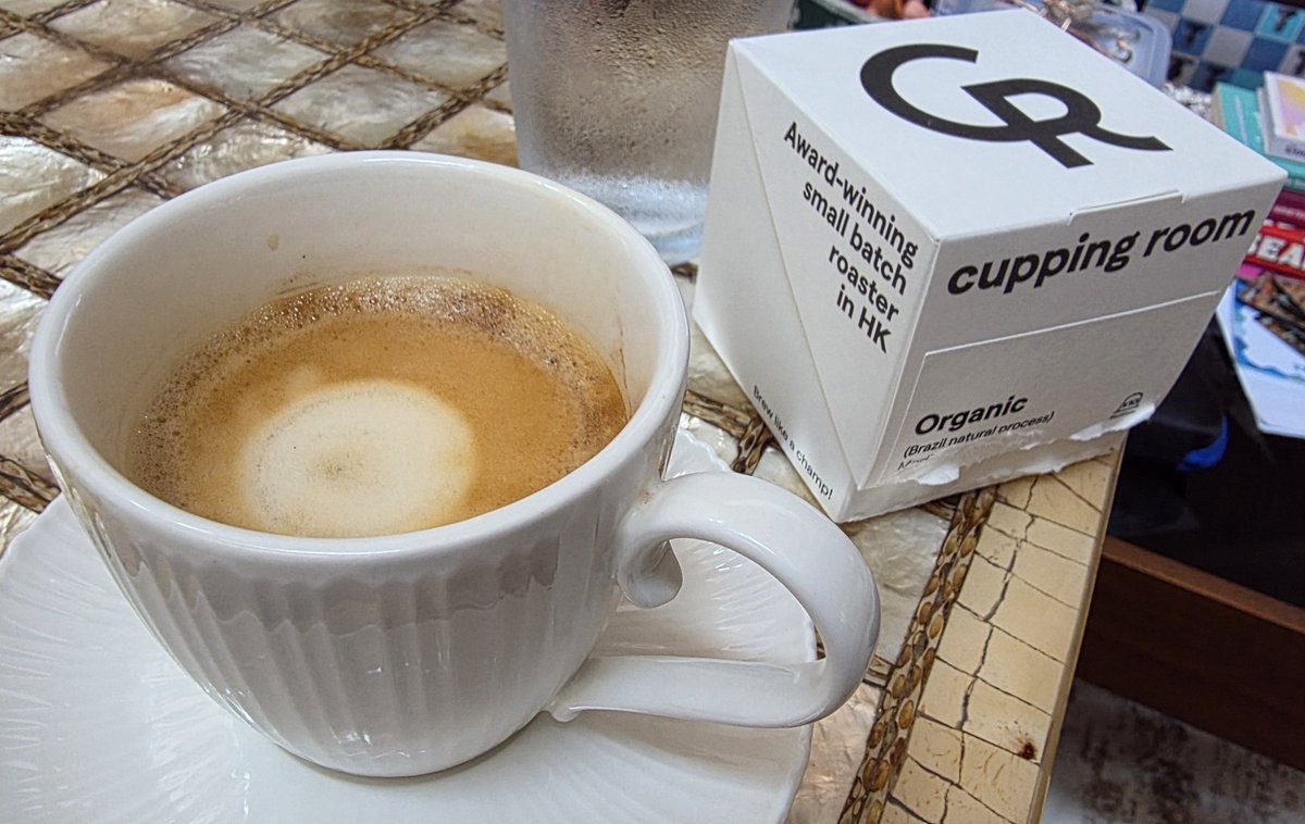 domvmd's tweet photo. Nespresso machine + cupping room capsules.😋 Not as good as your favorite baristas but it's getting there, really close! https://t.co/jPi2pzziNe