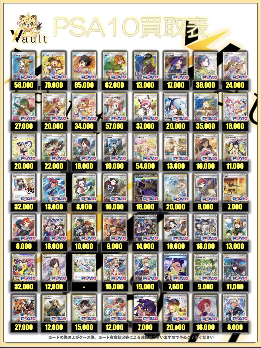 ポケカPSA10強化買取】⚡️3/3更新 ポケカPSA10の買取表になります