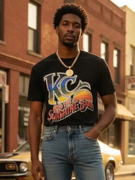 KC &amp; THE SUNSHINE BAND "Sunshine Logo" T-Shirt

gropeinthedark.com/?pid=190676894