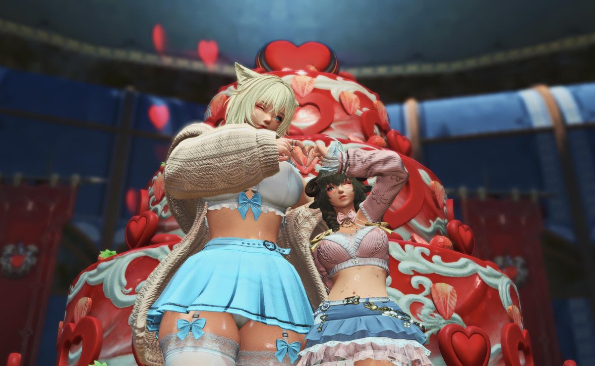 mimivampz's tweet photo. valentines day gpose forgot to post 🩵🩷
#GPOSERS #miqote #FFXIV https://t.co/9bn5KJDwaf