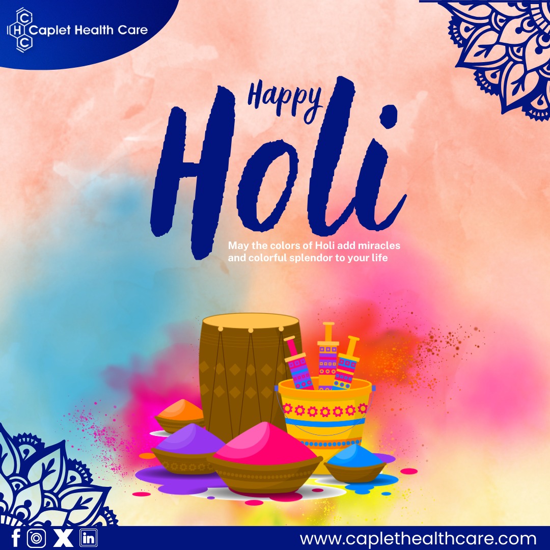 caplethc's tweet photo. Happy Holi from Caplet Health Care! Wishing you a festival brimming with vibrant colors, laughter, and robust health. Play safe, embrace joy, and let wellness be the true color of your celebrations! 

#HappyHoli #Holi2026 #CapletHealthCare #HealthyHoli #FestivalOfColors https://t.co/RaPO0CWq8D