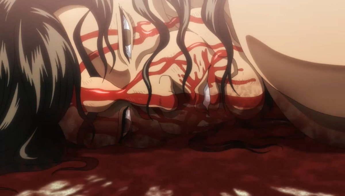 En el manga me pegó durísimo en su momento

Pero sigue siendo buenísima su frase final:

"Parece que habrá un gran charco de sangre. La próxima vez tendré que..."