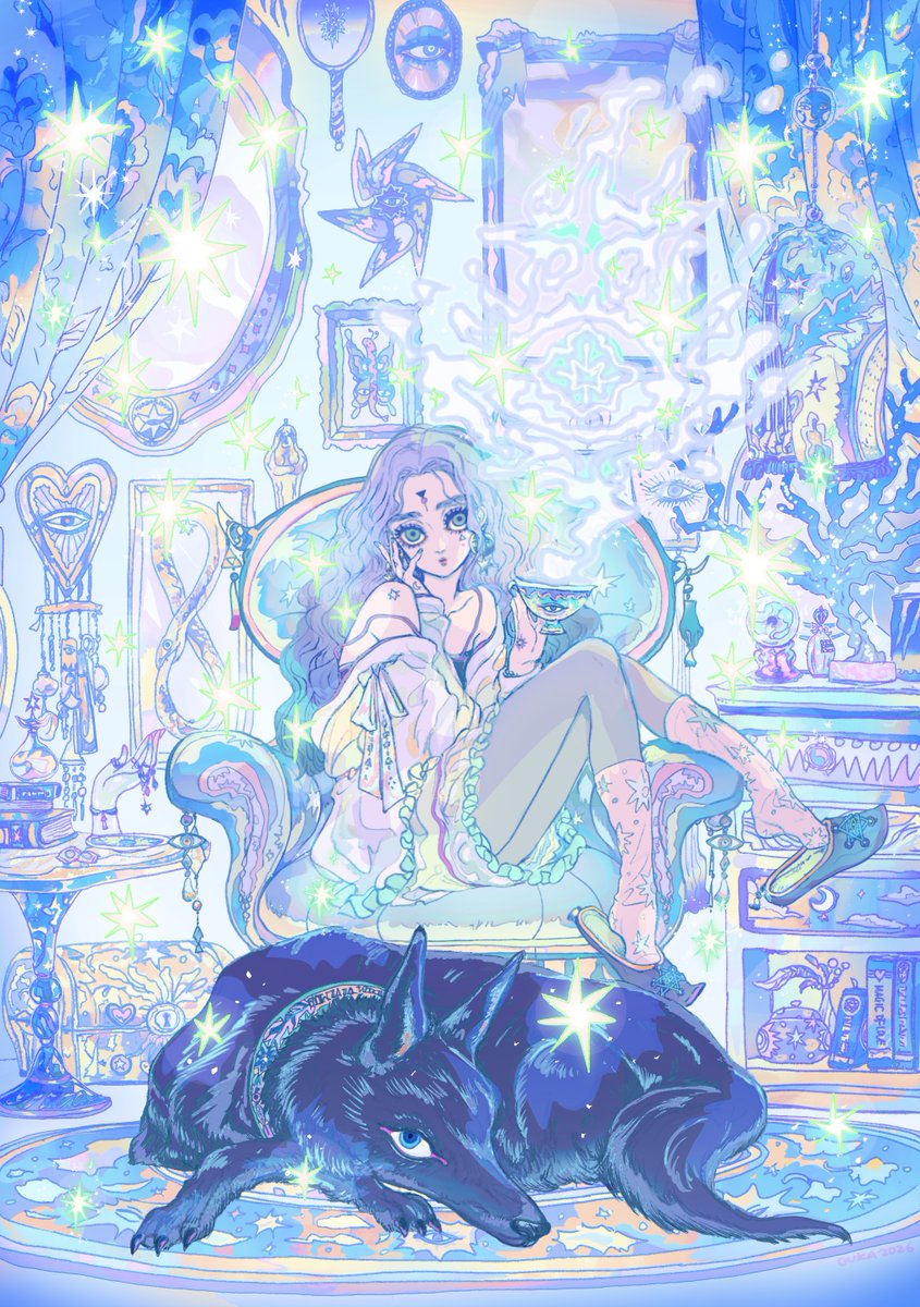 mekrmek_luka's tweet photo. 友人に依頼してめくるめくのイメージイラストを描いてもらいました！
この眩さと可愛さとごちゃっと感が、本当にイメージぴったりで…たのんでよかった😂✨
本当にありがとうございます！

illustration by topi
@camadeanima https://t.co/mbzRZFGevV