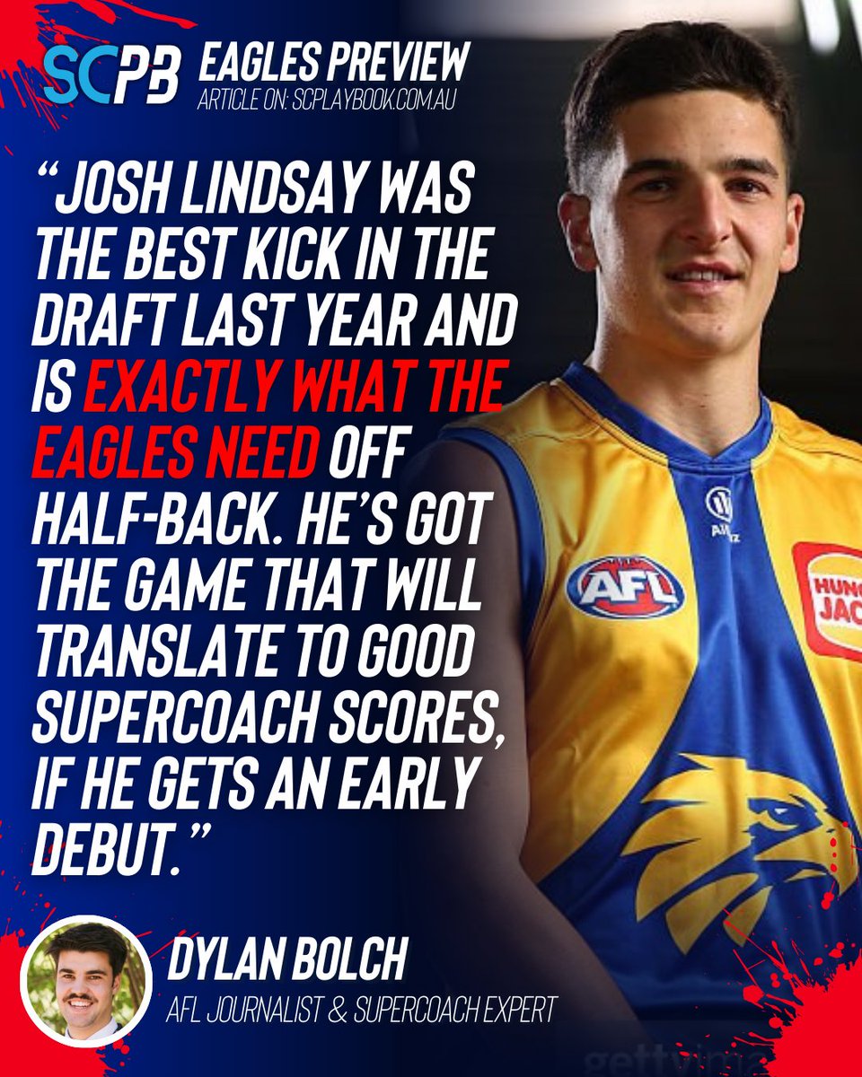 Josh Lindsay could be absolute gold 🤑

<a href="/DylanBolch/">Dylan Bolch</a> takes a look at West Coast's Supercoach relevance in 2026 👉 tinyurl.com/f634sv6p