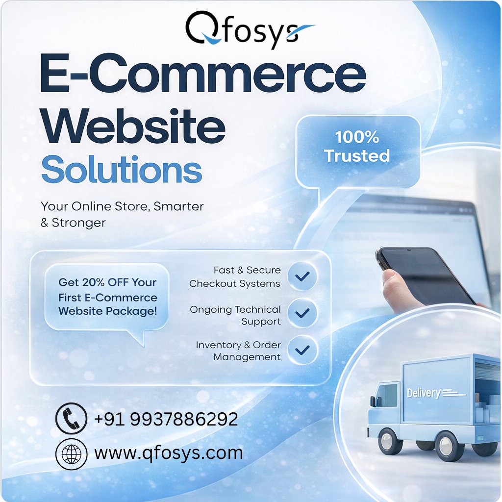 qfosys's tweet image. Take your business online with our advanced E-Commerce Website Solutions. 
#EcommerceWebsite #OnlineStore #WebDevelopment #DigitalBusiness #StartupGrowth #BusinessOnline #WebsiteDesign #TechSolutions #SecureCheckout #InventoryManagement #GrowYourBusiness #QFOSYS
