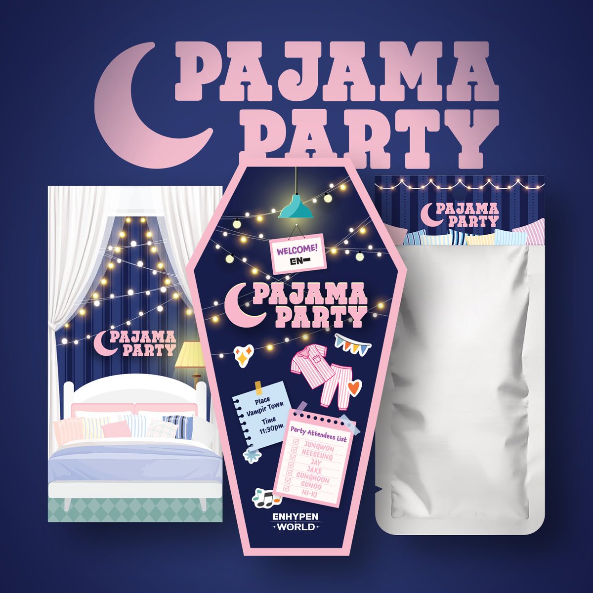 ENHYPEN WORLD Coupon Card Collection 08. PAJAMA PARTY Welcome to