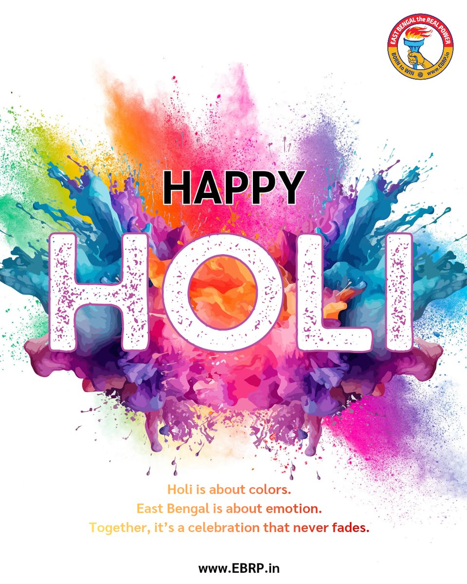 EBRPFC's tweet image. #EBRP wishes everyone a very #HappyHoli ❤️💛

#JoyEastBengal