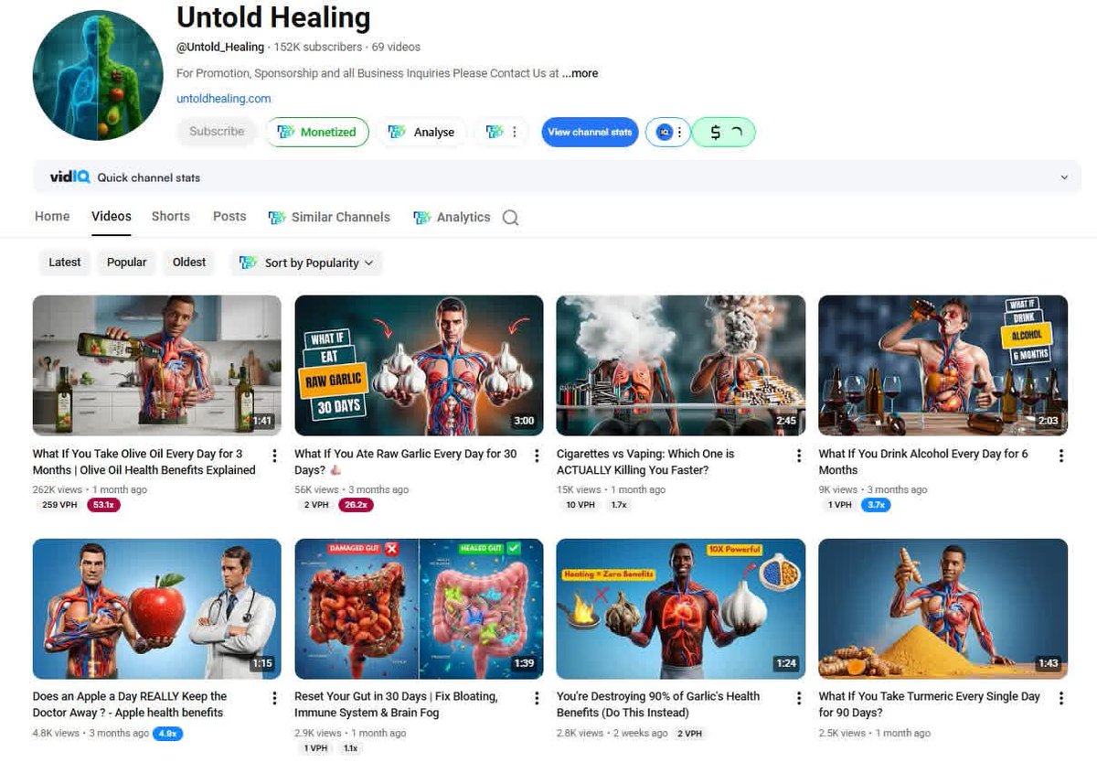 Health channel. 3 months old. Already millions of views. Uses: • 3D ...